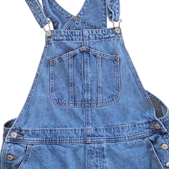Old Navy Shortalls Blue Denim Y2k Jean L Bibs Overalls Shorts Barn Farmer Large - Picture 4 of 11